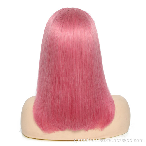 10a Brazilian Virgin Human Hair Cuticle Aligned Bob Wig For Sale Full Custom Transparent Lace Straight Hair Wig Short Bob Style